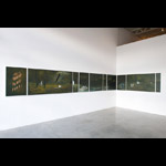 Installation view of 10 sequential paintings mounted on  east and south wall of gallery